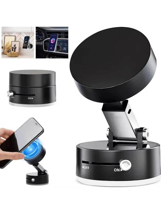 Soporte magnético para teléfono móvil al vacío, soporte universal para teléfono móvil, ventosa de fuerza industrial y de vacío con brazo telescópico ajustable, soporte magnético giratorio
