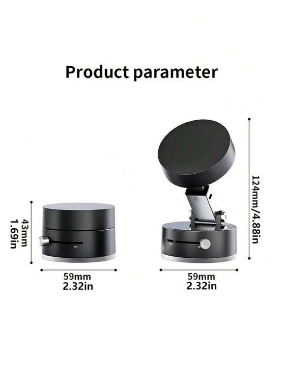 Soporte magnético para teléfono móvil al vacío, soporte universal para teléfono móvil, ventosa de fuerza industrial y de vacío con brazo telescópico ajustable, soporte magnético giratorio