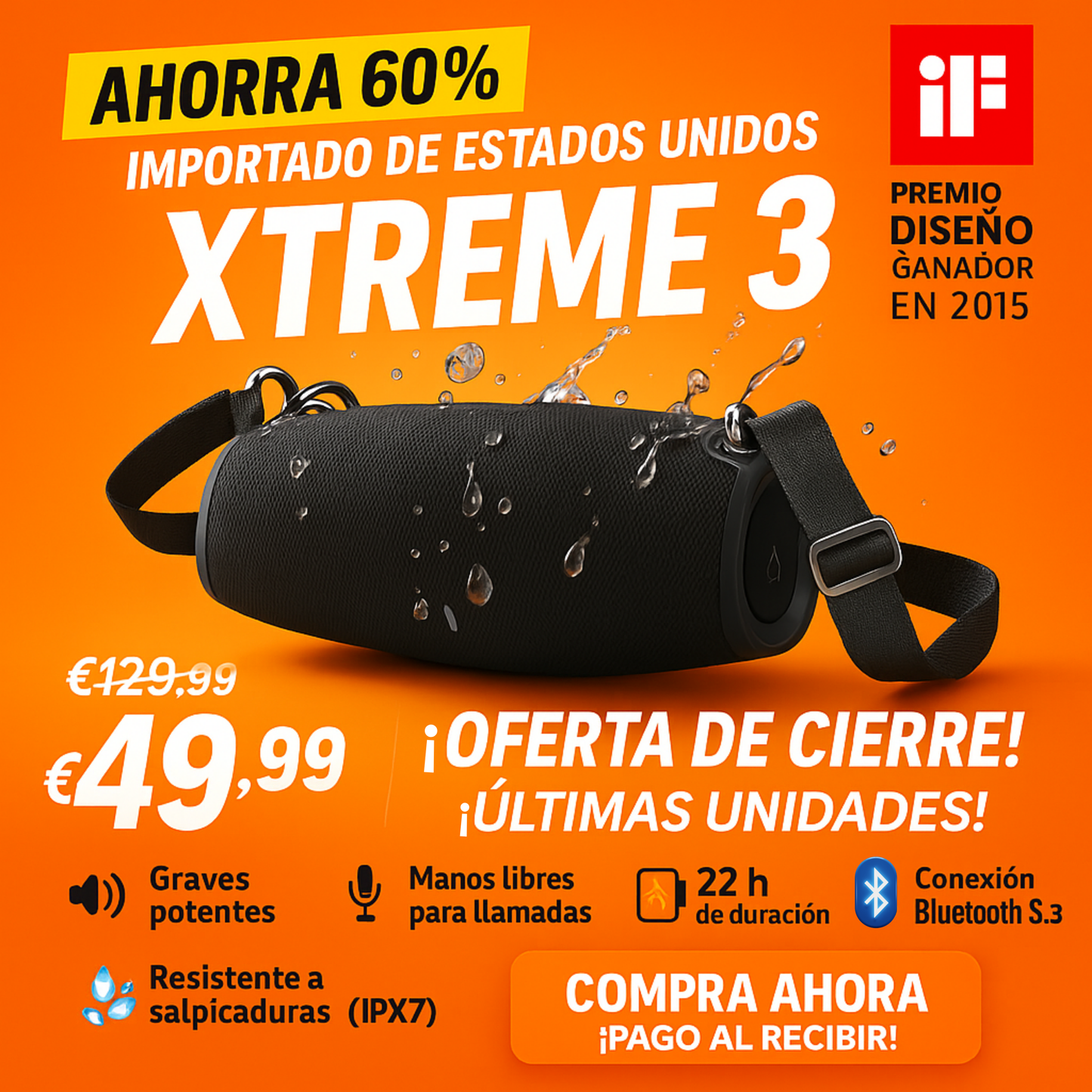 🔊 ¡XTREME 3 - GRAVES POTENTES, SONIDO INCREÍBLE Y 61% DE DESCUENTO + Spotify Premium Gratis! 🔥