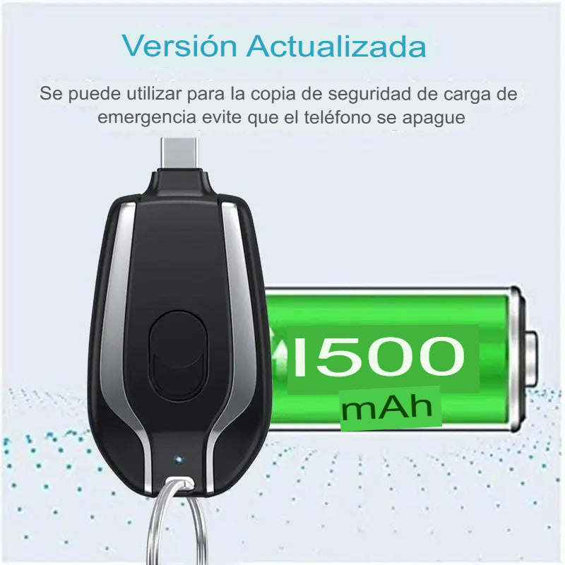 🔌Llavero Cargador Tipo C y Lightning 2220mAh | ¡Energía portátil siempre a tu alcance!⚡️
