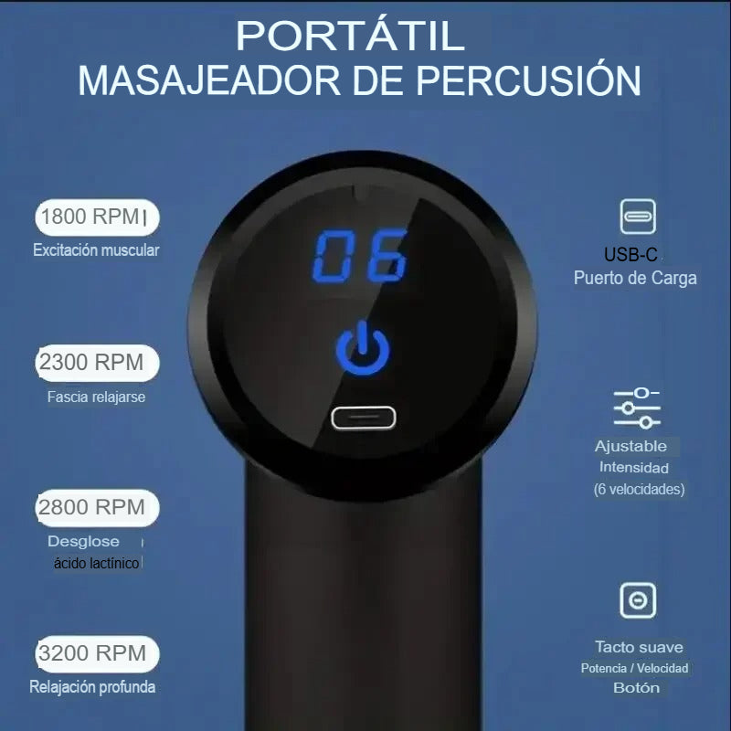 💆 Pistola de Masaje Muscular de Percusión – Alivio Profundo y Relajación Total💆