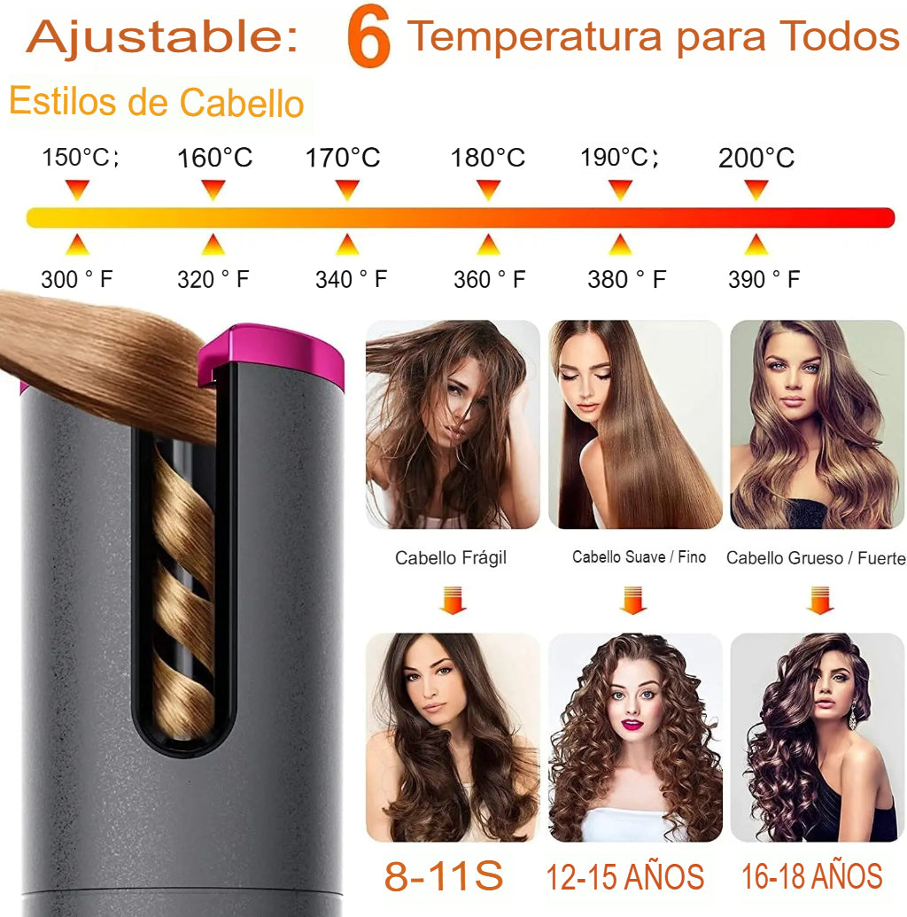 🌟Modelador de Rizos Automático Sin Cable My Wave | ¡Rizos Definidos en Cualquier Momento y Lugar!🔥🪮