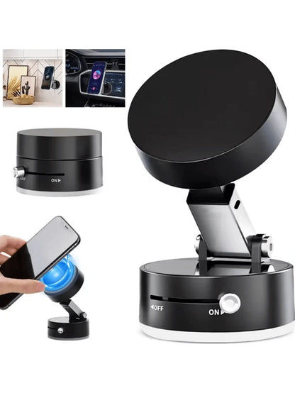 Soporte magnético para teléfono móvil al vacío, soporte universal para teléfono móvil, ventosa de fuerza industrial y de vacío con brazo telescópico ajustable, soporte magnético giratorio