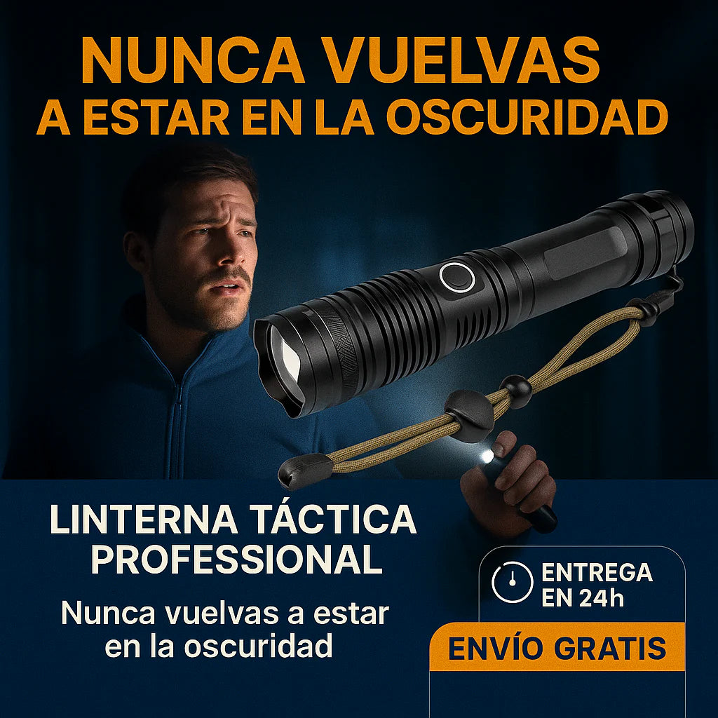 🔦 Linterna Táctica Profesional – ForceTac [Ultra Potente, Recargable y Resistente al Agua] 💡