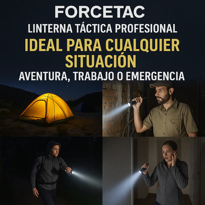 🔦 Linterna Táctica Profesional – ForceTac [Ultra Potente, Recargable y Resistente al Agua] 💡