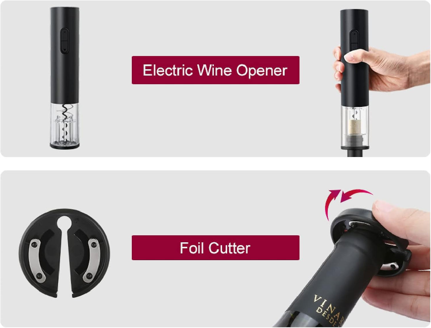 ✅ Winel™ – Sacacorchos Eléctrico 4 en 1 🍷 con Cortador y Vertedor de Vino