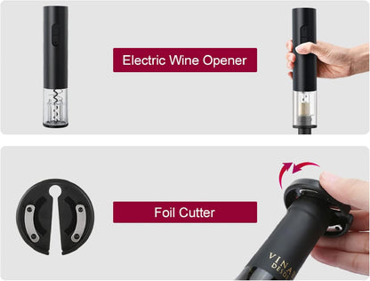 ✅ Winel™ – Sacacorchos Eléctrico 4 en 1 🍷 con Cortador y Vertedor de Vino