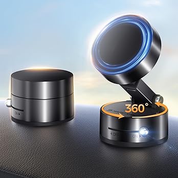 Soporte magnético para teléfono móvil al vacío, soporte universal para teléfono móvil, ventosa de fuerza industrial y de vacío con brazo telescópico ajustable, soporte magnético giratorio