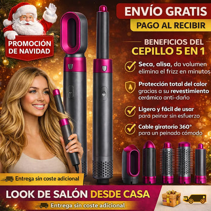✨  CEPILLO 5 EN 1 - LOOK PROFESIONAL SIN SALIR DE CASA - 🎄OFERTA MEGA NAVIDAD 🔥