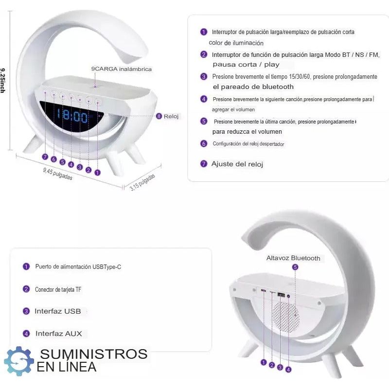 💡 Cargador Inalámbrico LED G Multifuncional 3.0: Iluminación, Carga y Música en Un Solo Dispositivo 🎶📱