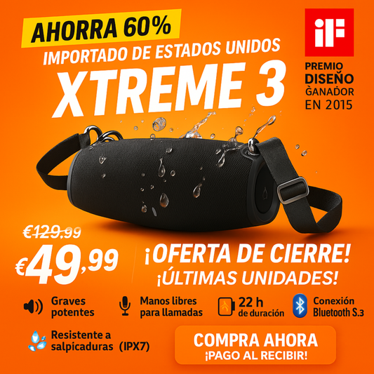 🔊 ¡XTREME 3 - GRAVES POTENTES, SONIDO INCREÍBLE Y 61% DE DESCUENTO + Spotify Premium Gratis! 🔥