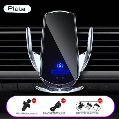 🚗Cargador de Móvil Inalámbrico Auto-Clamp para Coche | Carga Rápida 15W📱