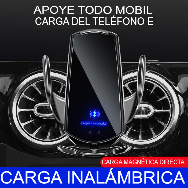 🚗Cargador de Móvil Inalámbrico Auto-Clamp para Coche | Carga Rápida 15W📱