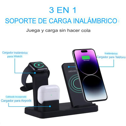 ⚡Estación de Carga 3 en 1 | ¡Carga Tu iPhone, AirPods y Apple Watch al Mismo Tiempo!📱⌚️