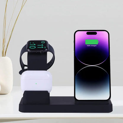⚡Estación de Carga 3 en 1 | ¡Carga Tu iPhone, AirPods y Apple Watch al Mismo Tiempo!📱⌚️