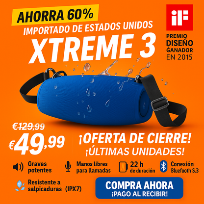 🔊 ¡XTREME 3 - GRAVES POTENTES, SONIDO INCREÍBLE Y 61% DE DESCUENTO + Spotify Premium Gratis! 🔥