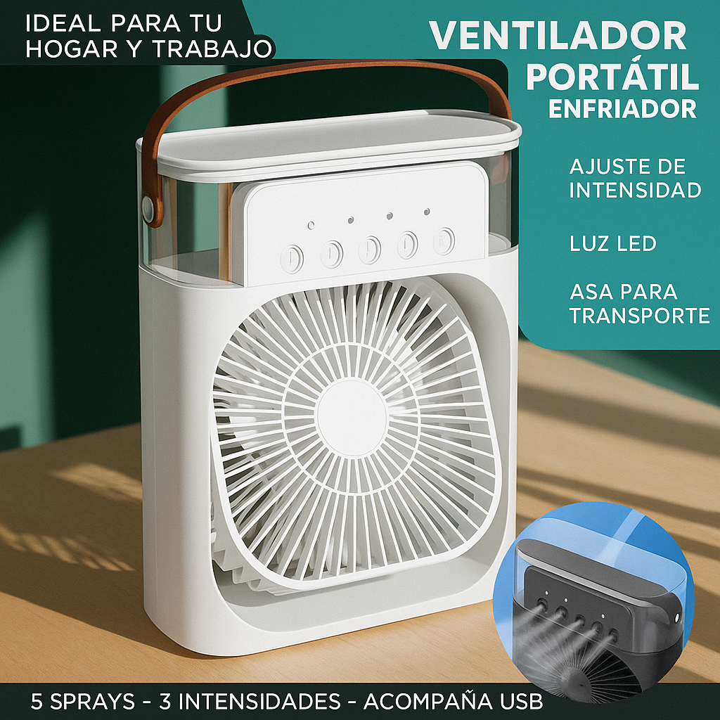 ❄️ Aire acondicionado portátil con agua y hielo 💧 – ¡enfría en segundos! ⚡️🔥