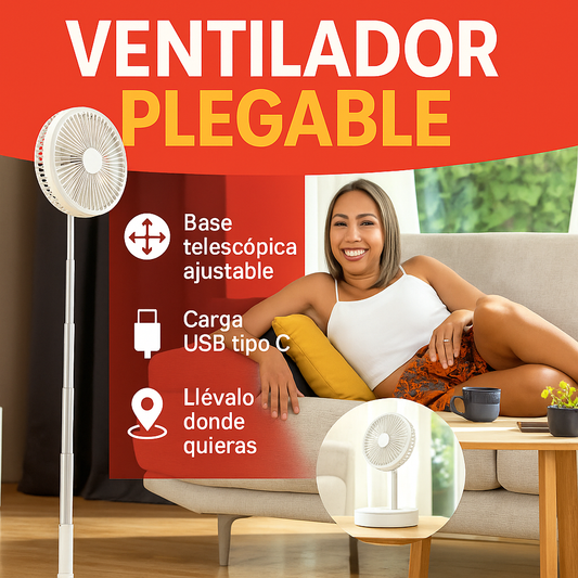 ❄️ ¡Adiós al Calor! Ventilador 3 en 1 Plegable y Recargable: ¡Frescor Intenso Portátil por Hasta 1 Día! ✅