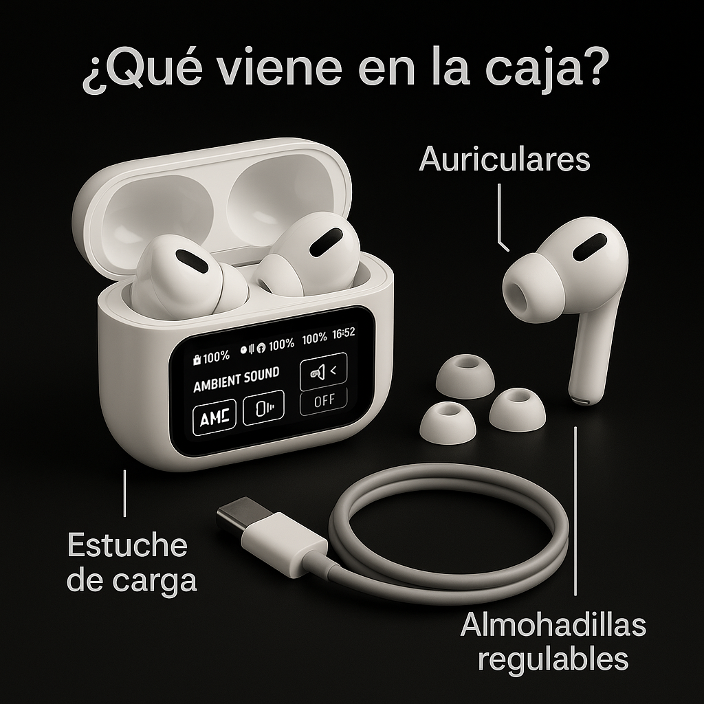 🔊 ¡AIRPODS PRO CON PANTALLA – SONIDO PREMIUM, CANCELACIÓN DE RUIDO Y 76% DE DESCUENTO + Spotify Premium Gratis! 🔥