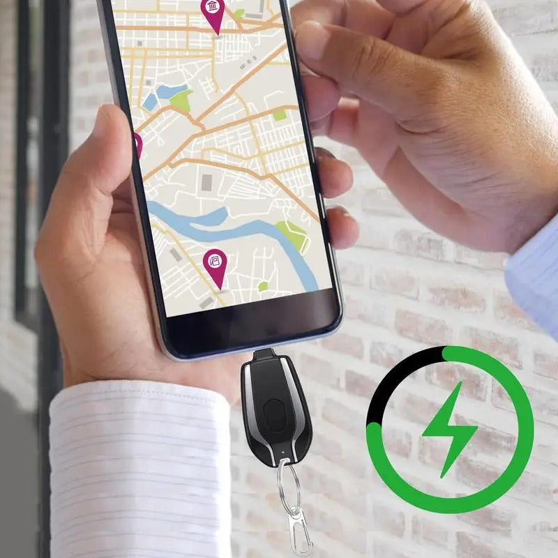 🔌Llavero Cargador Tipo C y Lightning  2220mAh | ¡Energía portátil siempre a tu alcance!⚡️
