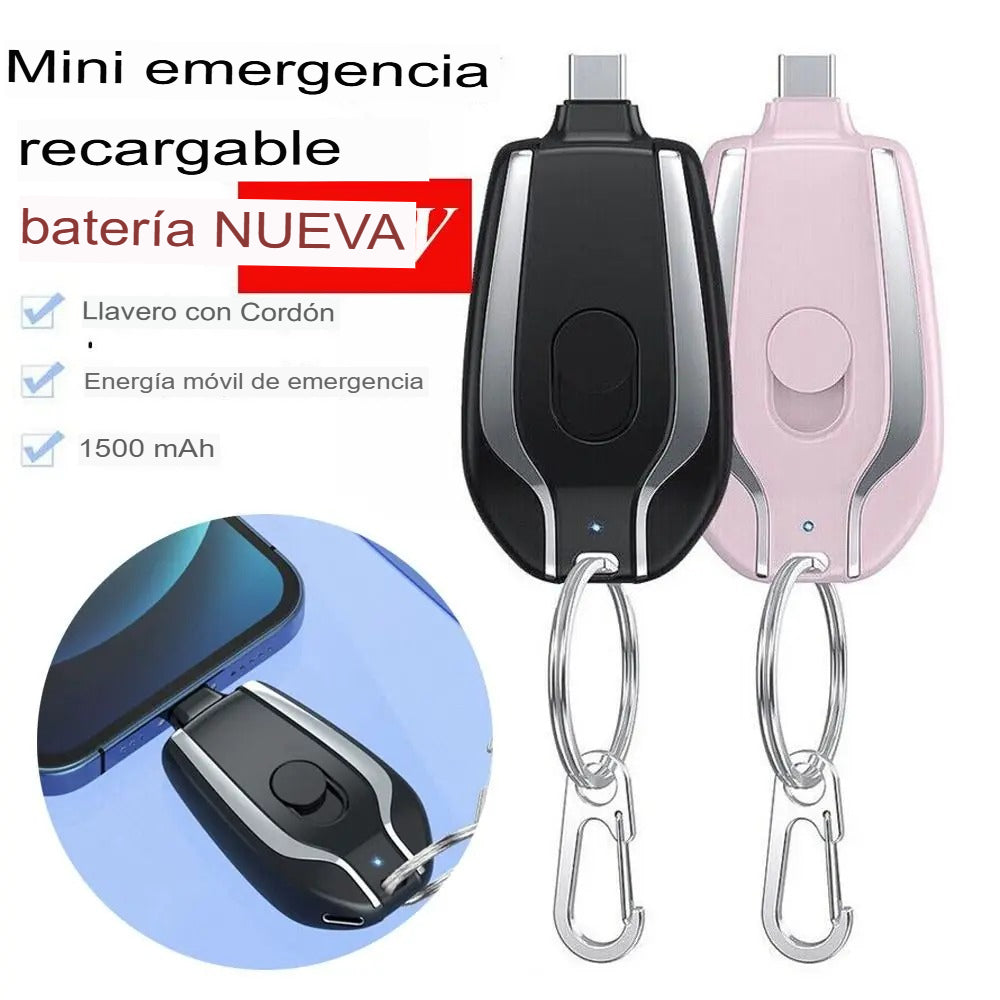 🔌Llavero Cargador Tipo C y Lightning  2220mAh | ¡Energía portátil siempre a tu alcance!⚡️