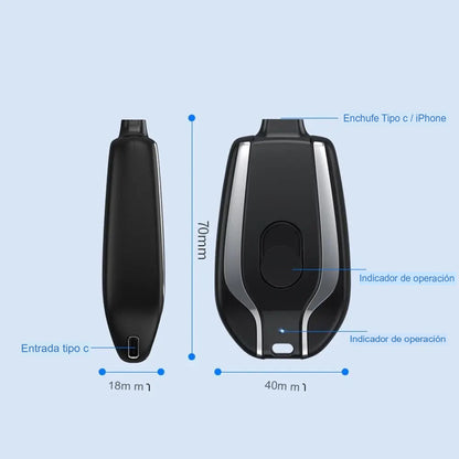 🔌Llavero Cargador Tipo C y Lightning  2220mAh | ¡Energía portátil siempre a tu alcance!⚡️