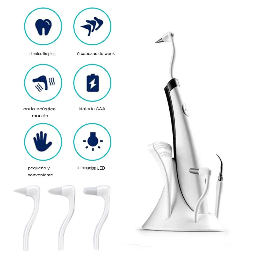 🦷Limpiador Dental Ultrasónico 5 en 1 con Luz LED | Elimina Placa, Sarro y Manchas💎