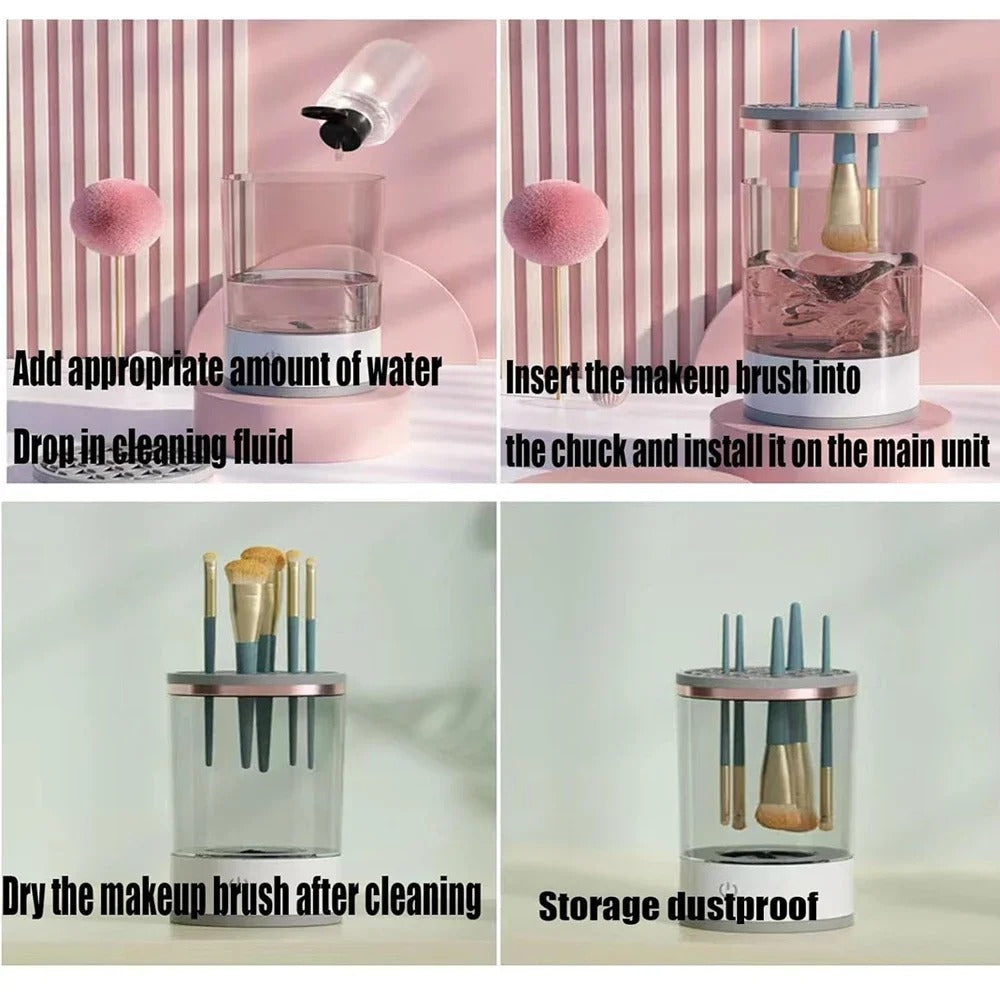 🧴⚡Limpiador Automático de Pinceles de Maquillaje con Esterilización UV | ¡Deja tus pinceles limpios y listos para usar en segundos!🪄🫧