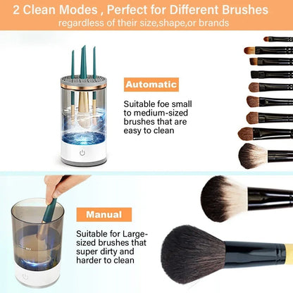 🧴⚡Limpiador Automático de Pinceles de Maquillaje con Esterilización UV | ¡Deja tus pinceles limpios y listos para usar en segundos!🪄🫧