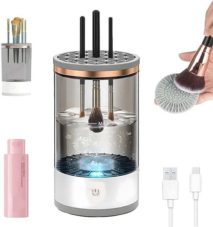 🧴⚡Limpiador Automático de Pinceles de Maquillaje con Esterilización UV | ¡Deja tus pinceles limpios y listos para usar en segundos!🪄🫧