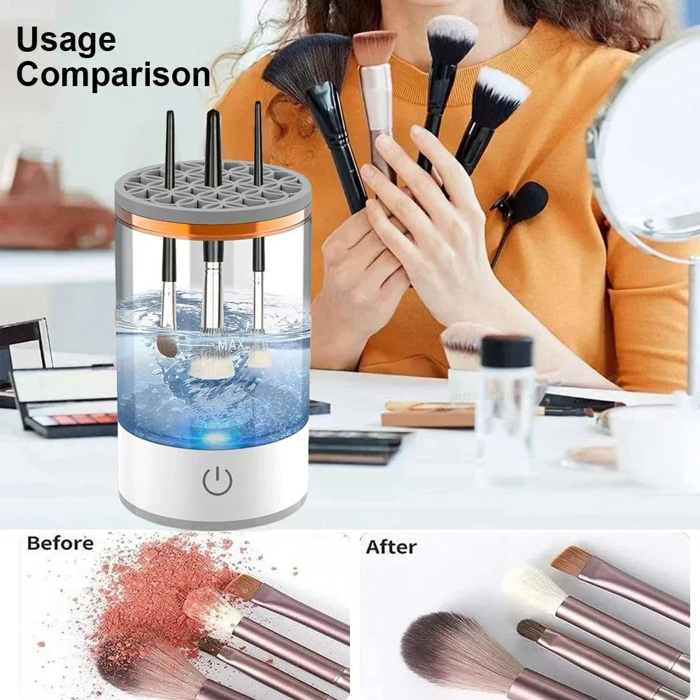 🧴⚡Limpiador Automático de Pinceles de Maquillaje con Esterilización UV | ¡Deja tus pinceles limpios y listos para usar en segundos!🪄🫧
