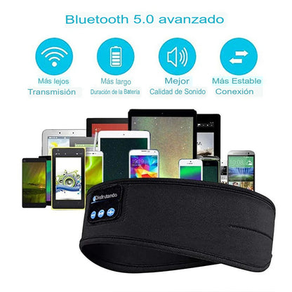 😴Máscara de Sono Bluetooth con Fones Incorporados | Bloqueio Total de Luz y Música para un Sueño Profundo🌜🛏️