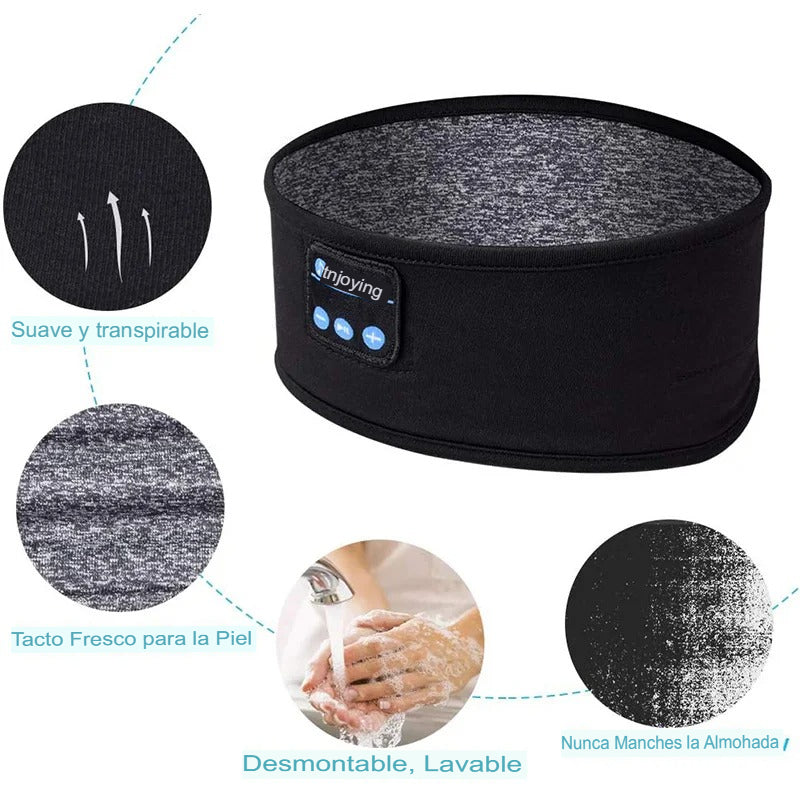 😴Máscara de Sono Bluetooth con Fones Incorporados | Bloqueio Total de Luz y Música para un Sueño Profundo🌜🛏️
