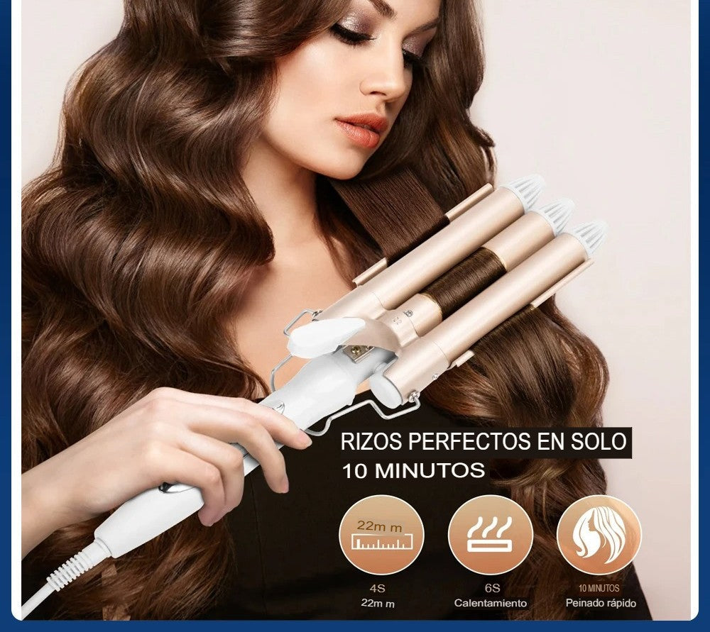 🌟Modelador de Cabello de Efecto Triple | ¡Consigue Olas Perfectas con Estilo y Rapidez!🪮