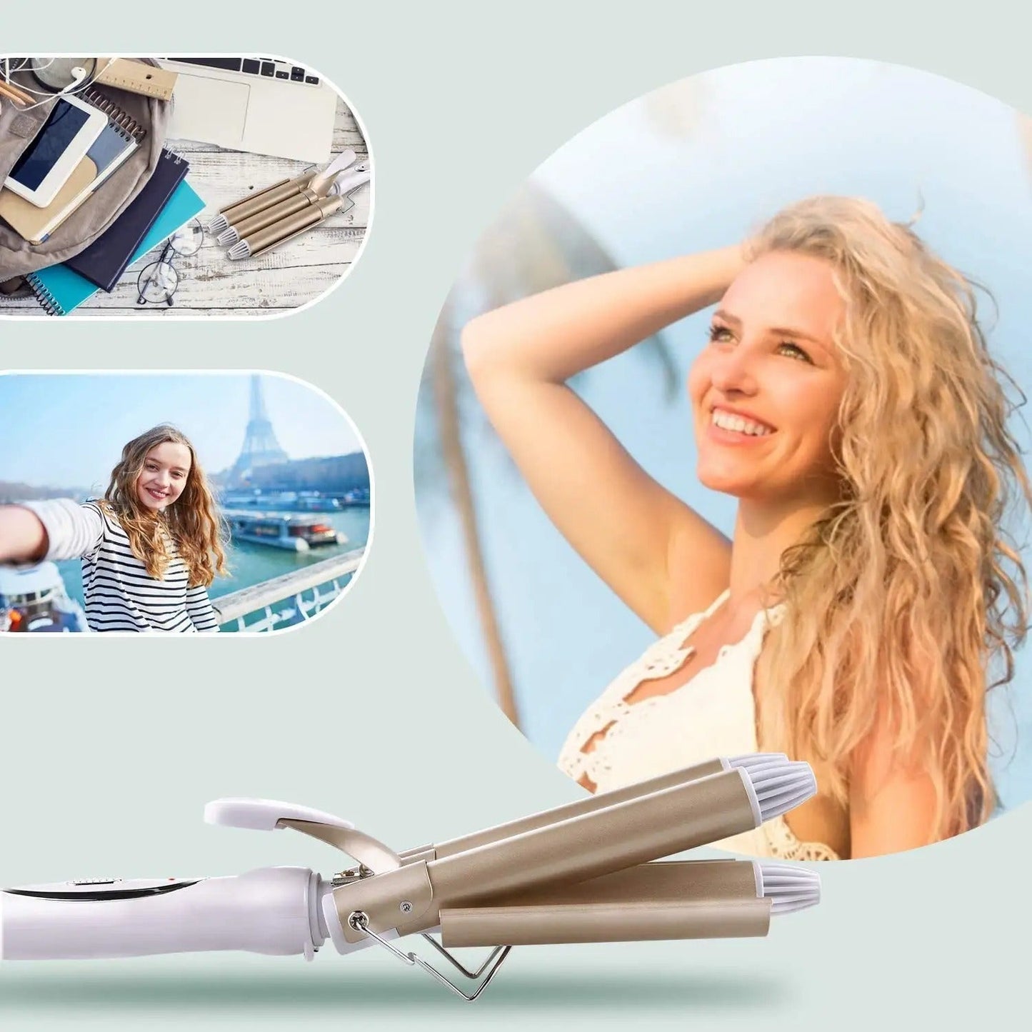 🌟Modelador de Cabello de Efecto Triple | ¡Consigue Olas Perfectas con Estilo y Rapidez!🪮