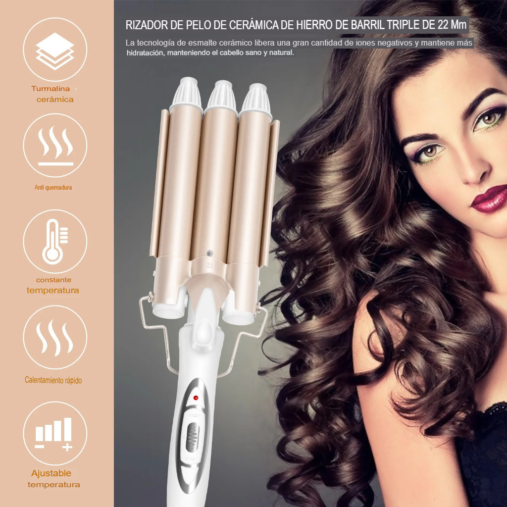 🌟Modelador de Cabello de Efecto Triple | ¡Consigue Olas Perfectas con Estilo y Rapidez!🪮