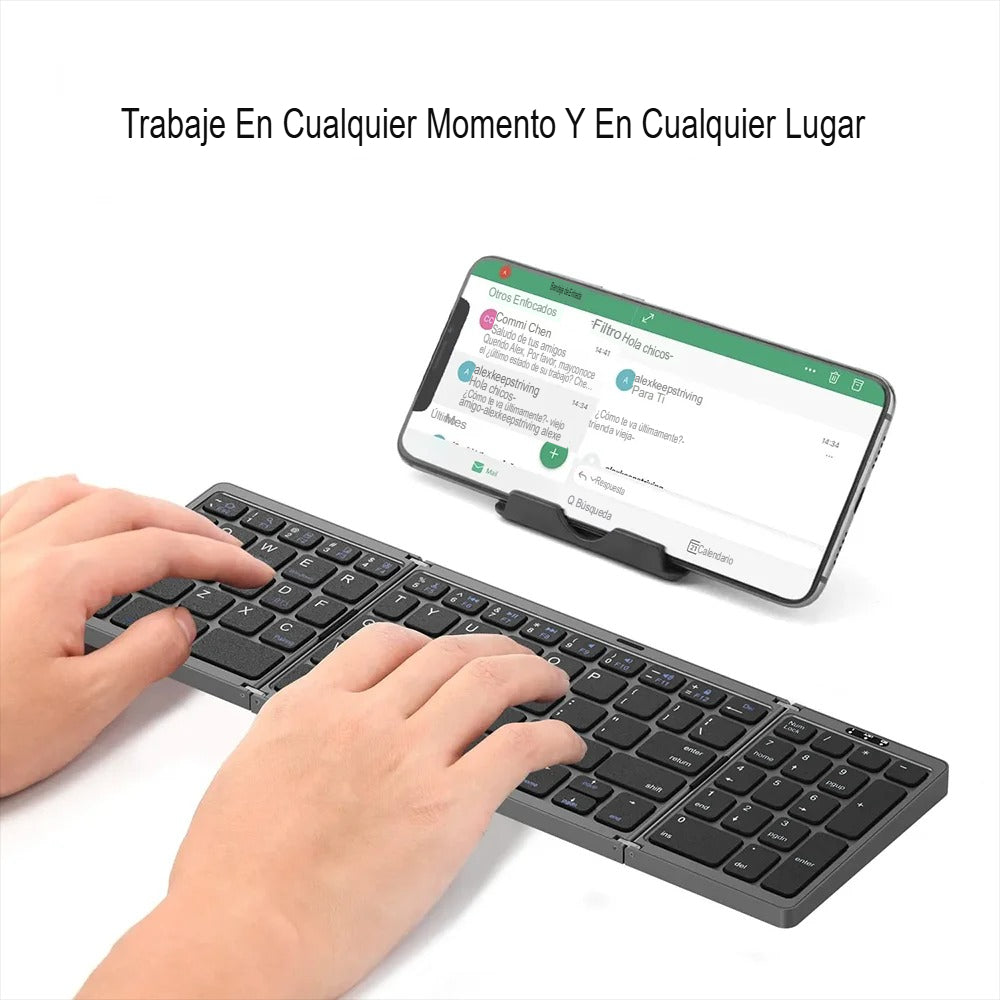 ⌨️ Teclado Plegable y Compacto Multifunción - Ideal para Viajes y Uso Diario ⌨️