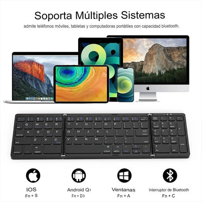 ⌨️ Teclado Plegable y Compacto Multifunción - Ideal para Viajes y Uso Diario ⌨️