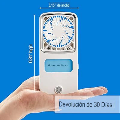 🌀 Ventilador Portátil Recargable 3 Velocidades Con Recipiente de Agua para Vaporización.💨