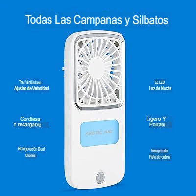 🌀 Ventilador Portátil Recargable 3 Velocidades Con Recipiente de Agua para Vaporización.💨