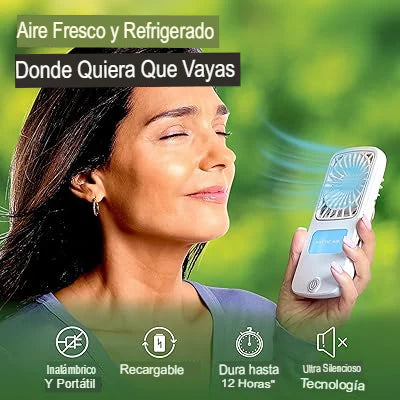 🌀 Ventilador Portátil Recargable 3 Velocidades Con Recipiente de Agua para Vaporización.💨