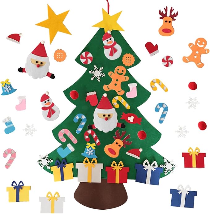 🎄 Árbol de Navidad de Fieltro Para Niños + ¡LUCES DE 3 METROS DE REGALO EXCLUSIVO SOLO HOY! 🔥