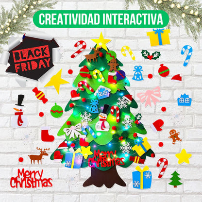 🎄 Árbol de Navidad de Fieltro Para Niños + ¡LUCES DE 3 METROS DE REGALO EXCLUSIVO SOLO HOY! 🔥