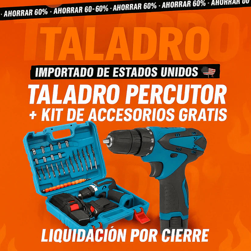 POTENCIA Y PRECISIÓN EN TUS MANOS – Pack Profesional Taladro Percutor + Regalos Exclusivos 🔥Calentamiento NAVIDAD🔥
