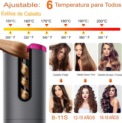 🌟Modelador de Rizos Automático Sin Cable My Wave | ¡Rizos Definidos en Cualquier Momento y Lugar!🔥🪮
